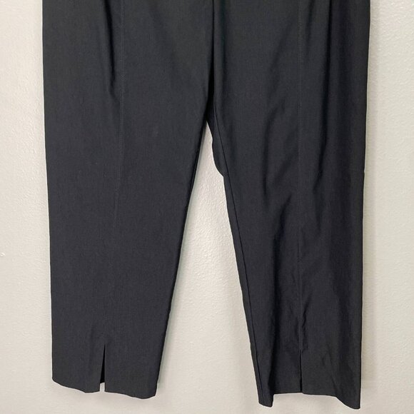 Joseph Ribkoff Pants Womens 12 Cropped Black High Rise Slit Hems Stretch - Picture 4 of 12